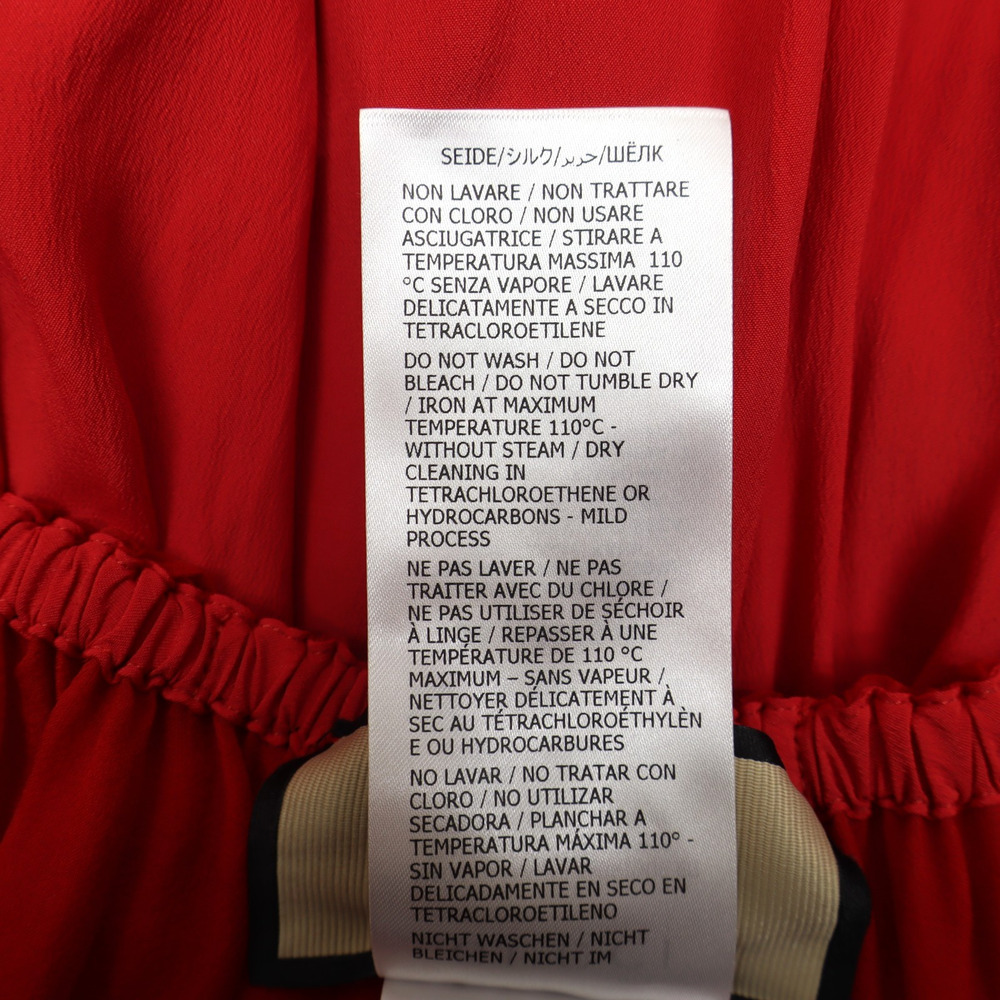 Gucci Women's Ruffled Off The Shoulder Silk Chiffon Mini Dress Red Sz 38 - Picture 10 of 14